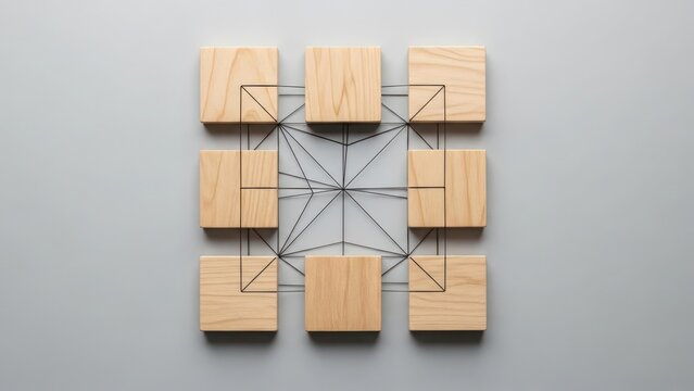 Geometric wooden wall art