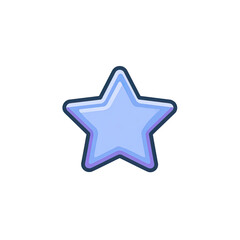 Obraz premium A five-pointed, cartoon-style celestial body with a light blue fill and a dark outline