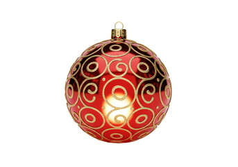 Fototapeta premium Elegant red and gold Christmas ornament on black background