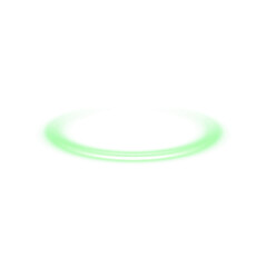 Obraz premium Green glowing circle on transparent background