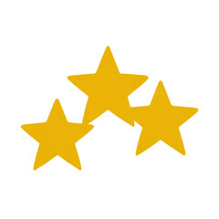 Obraz premium Three golden stars with yellow outlines on a black background, representing achievement