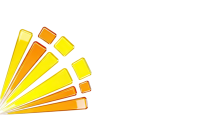 Abstract Fan of Orange and Yellow Shapes