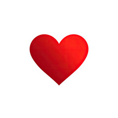 Glossy red heart shape with a white outline against a stark black background