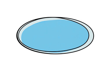 An oval-shaped, light-blue form with a white border outlined in a darker stroke, on a black background