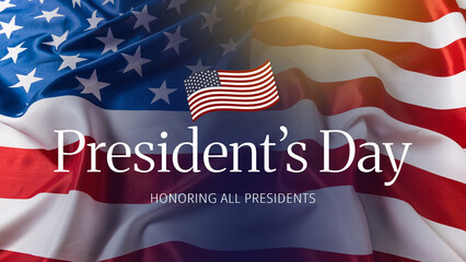 Obraz premium Celebration of Presidents Day with American flag and holiday message