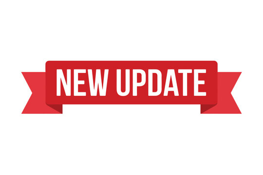A red banner with the words 'NEW UPDATE' in white letters - Powered by Adobe