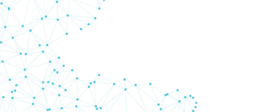 A vibrant network of teal dots connected by lines