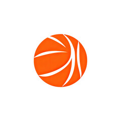 Graphic of an orange basketball against a solid black background