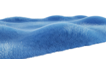 A blue wave-like surface against a black background