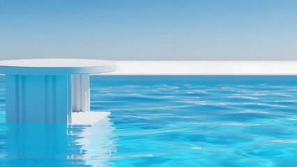 Serene summer vacation travel destination with spring ester pool