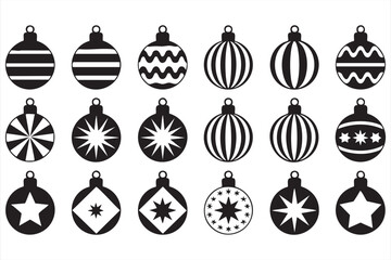 Fototapeta premium Christmas Ornament Icons for Holiday Decoration Design