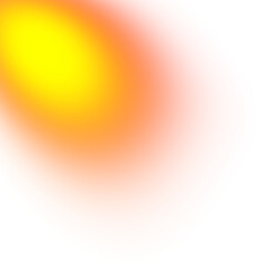 Abstract gradient burst of yellow and orange light on transparent background