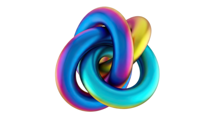 Intertwined Abstract Torus with Iridescent Gradient