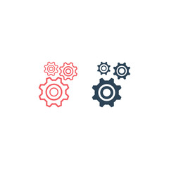Settings, gear icons set vector illustration