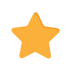 orange star flat vector icon