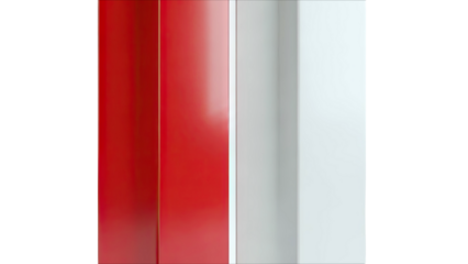 Red and White Abstract Geometric Panels