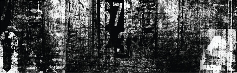 Abstract grunge lettering background. Monochrome abstract grunge black and white illustration	