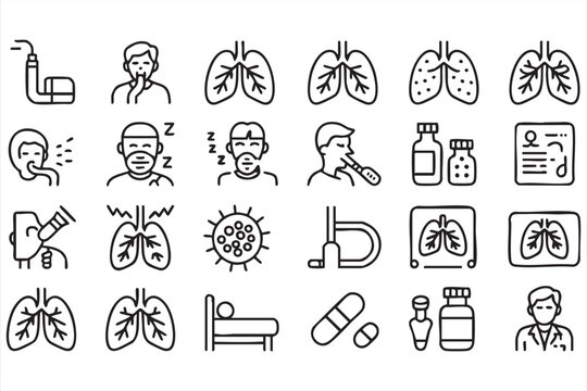Healthcare Respiratory UI Icons for Clinical Dashboards
