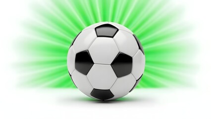 Naklejka premium Soccer ball with green background