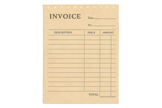Blank vintage invoice template for billing and accounting