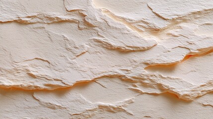 Naklejka premium Textured abstract surface with rippled layers, showcasing soft beige tones, natural patterns, and subtle shadows ideal for backgrounds and artistic compositions