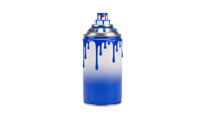 Blue paint dripping from a spray can