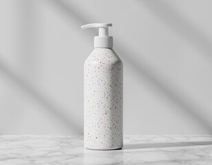 Blank Recycled Speckled Plastic Bottle Mockup Eco-Friendly Packaging