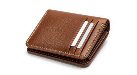 Brown leather wallet with card slots