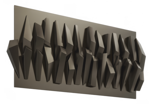 3D geometric pattern on rectangular panel isolated on a transparent background - Powered by Adobe