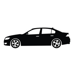 Naklejka premium Sedan car icon - Clipart, Glyph and solid icon set, Flat Design Icon, line icon set, Flat Vector icon, icon, Editable stroke icon, Modern icon collection