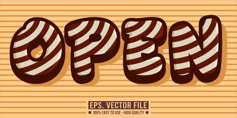 Typography OPEN word art illustration, editable text effect