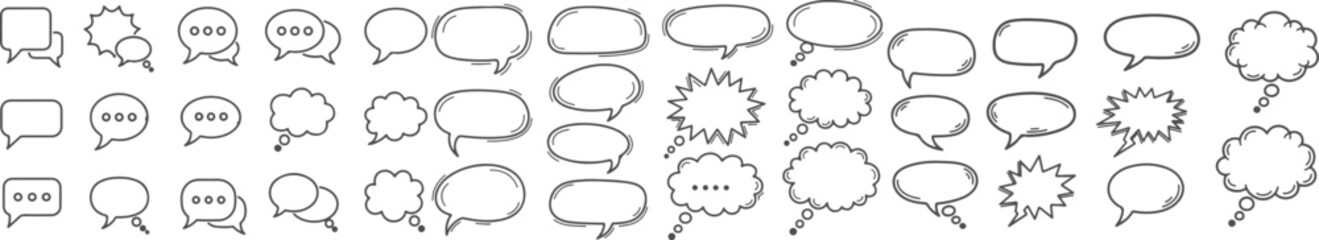 Set of comic speech bubbles. Cartoon vector illustration