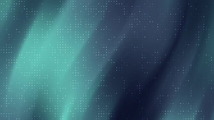 Abstract dark emerald green background with digital dot matrix pattern and smooth flowing waves - Powered by Adobe