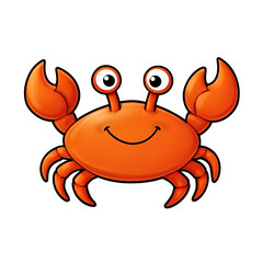 Fototapeta premium Smiling orange cartoon crab with large claws