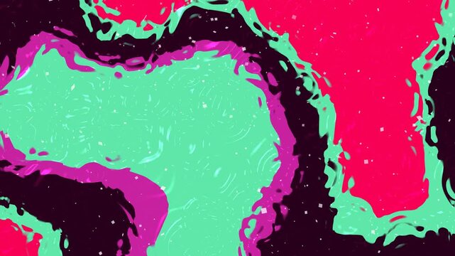 Abstract colorful fluid pattern in mint green, pink, and black, ideal for backgrounds, design projects, or artistic compositions. Vibrant and dynamic.