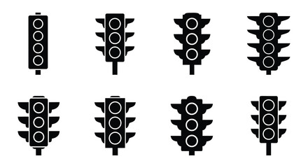A collection of traffic lights in various stages of operation © MdNirob