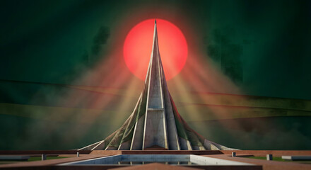 Futuristic space rocket launch at night with dramatic red glow and smoke illumination