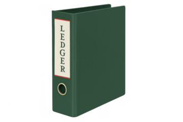 Green ledger binder for financial record keeping