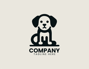Puppy Dog Black Vector Logo Illustration