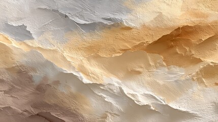 Abstract 3d paint. Raw texture of grainy plaster in white, orange and gray mixed colors.