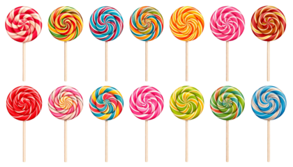 Lollipop Candy Collection, Isolated on Transparent Background