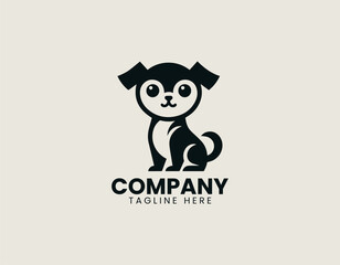 Teacup Dog Black Vector Logo Illustration