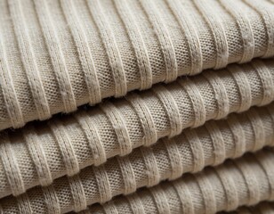 Blank Heavyweight Ribbed Cotton Fabric Texture Mockup Close-up