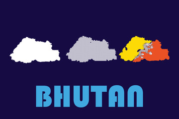 Obraz premium A colorful graphic representation of the country of Bhutan