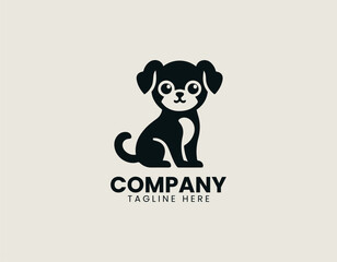 Teacup Dog Black Vector Logo Illustration