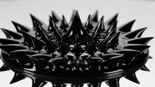 Ferrofluid Magnetic Fluid Spikes Abstract Art.