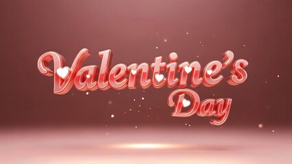 Valentine's Day background with roses and hearts. 3d render