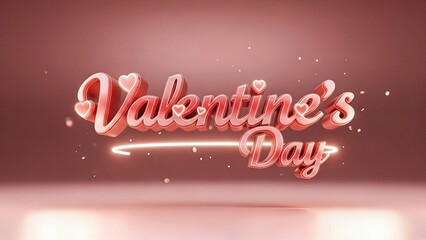 Valentine's Day background with roses and hearts. 3d render