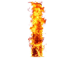 Untitled design - Blazing Vertical Fire Flames, Realistic Burning Effect, Isolated on White Background (2)