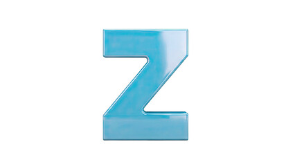 Blue 3D Letter Z on White Background